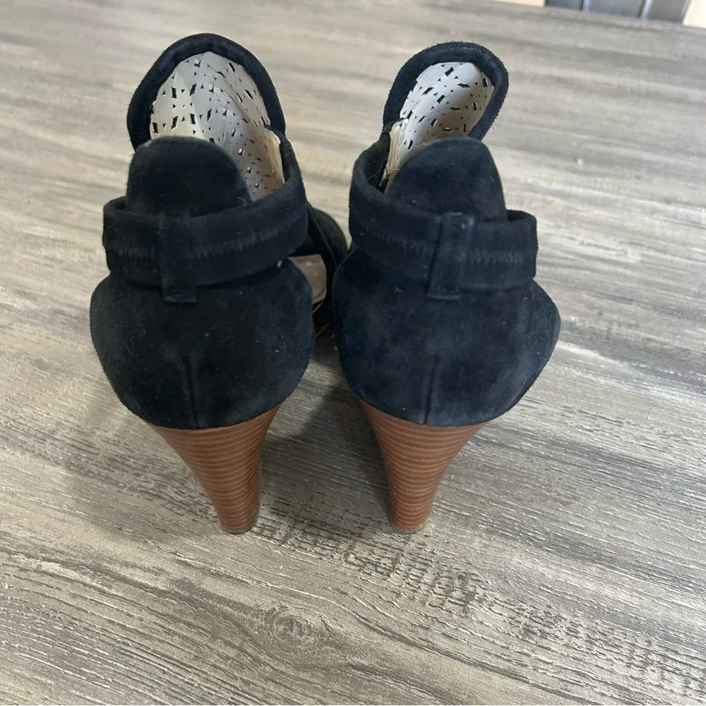 Cole Haan Edie Wedge Black Suede Bootie